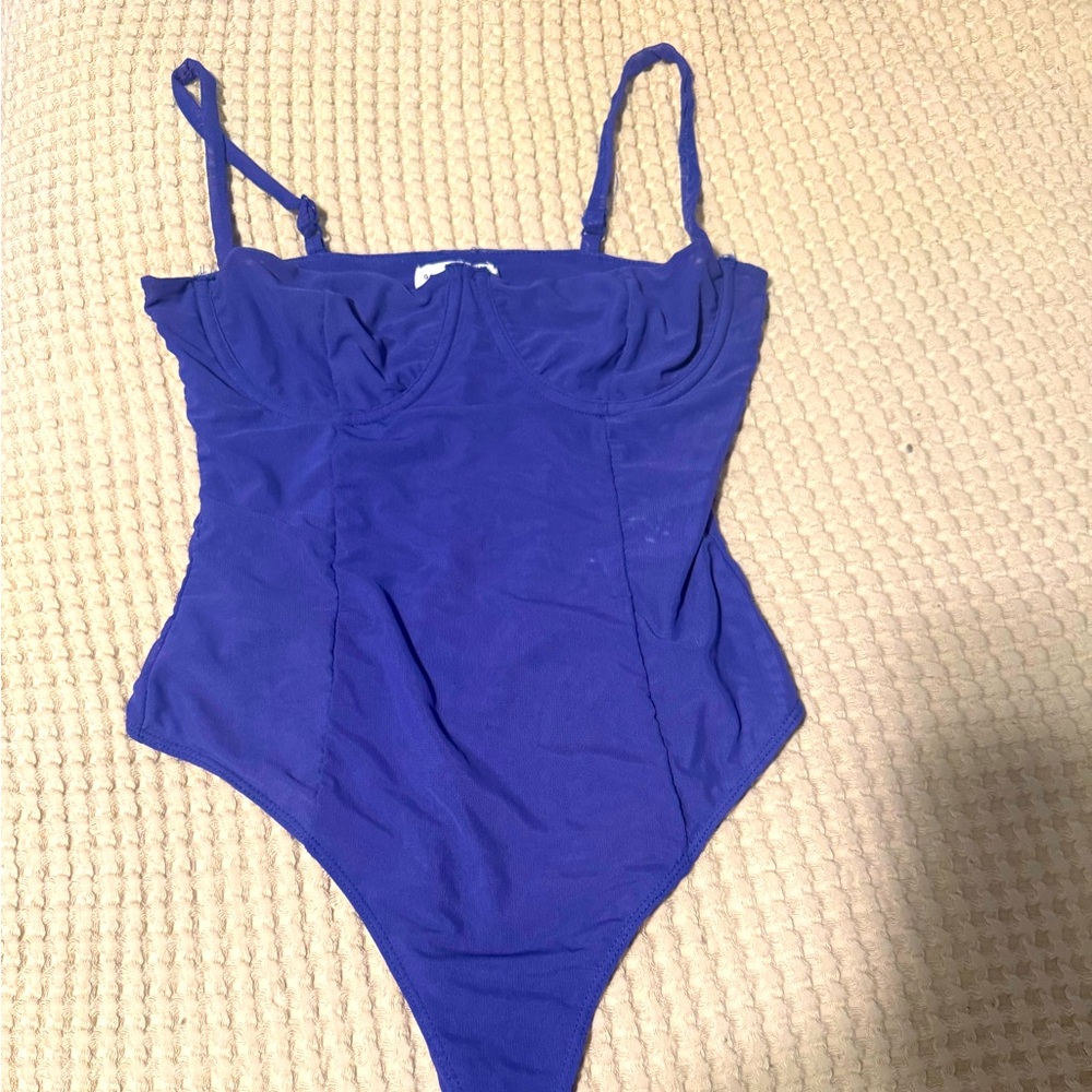 Royal purple good American mesh bustier bodysuit
